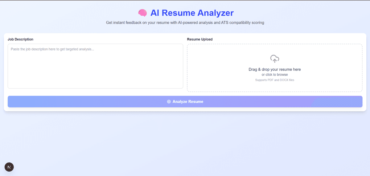 Resume Analyzer Screenshot 1