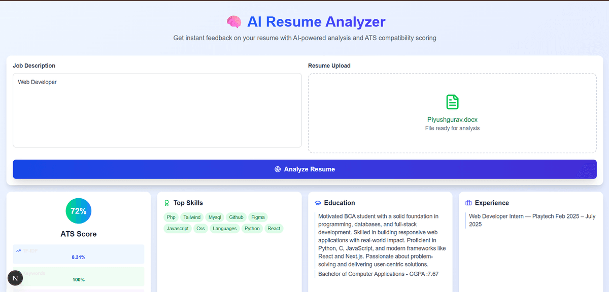 Resume Analyzer Screenshot 2