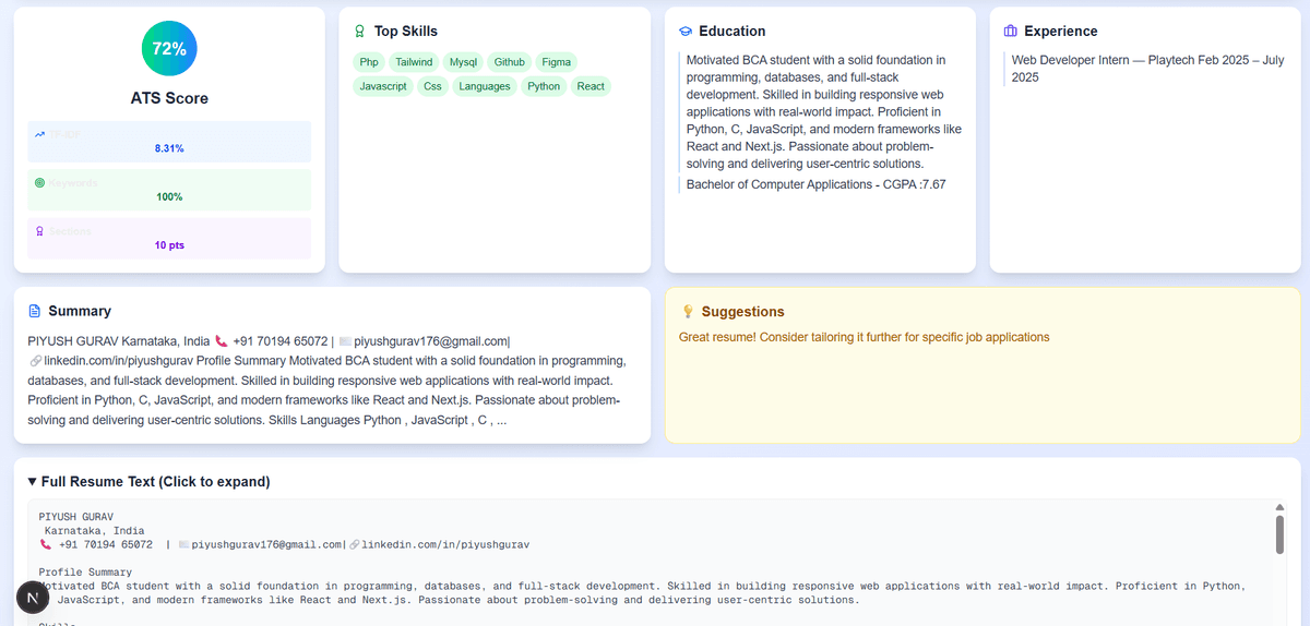 Resume Analyzer Screenshot 3